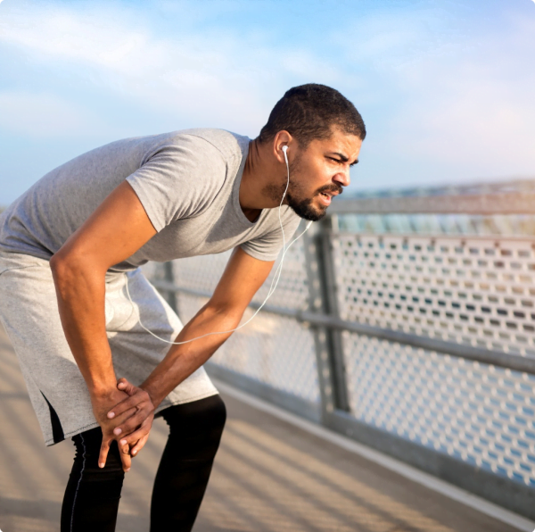 runner black man resting