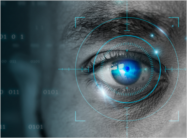 eye with graphic target overlay