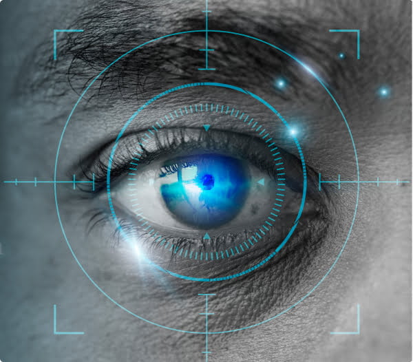 eye with target graphic overlay
