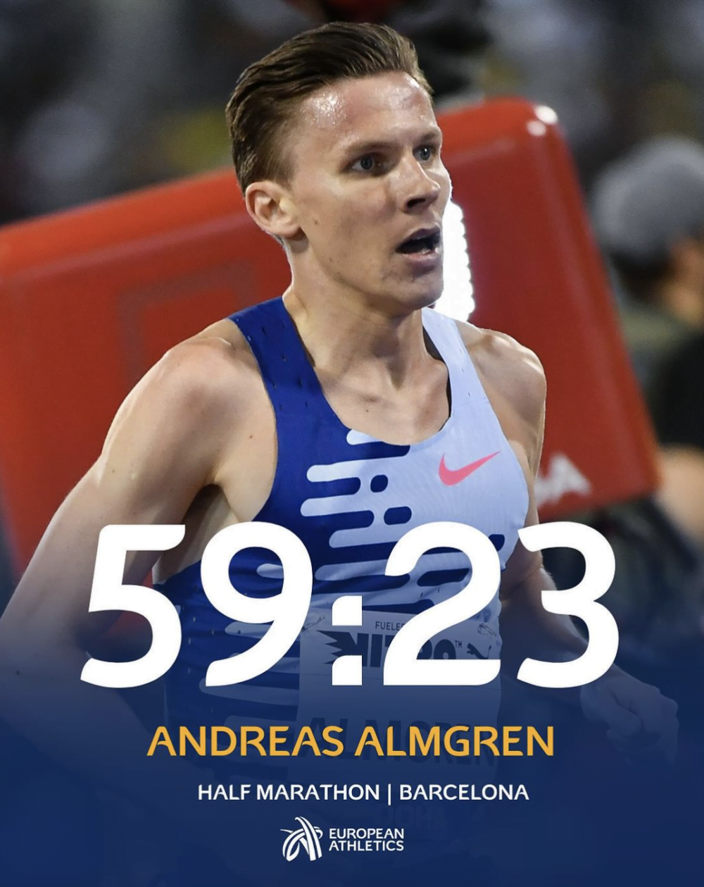 Andreas Almgren crushes national record at his debut half marathon race ...