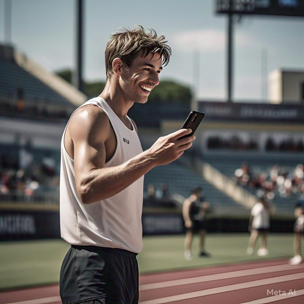 athlete with smartphone AI coach