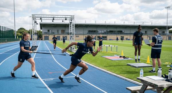 female athletes training